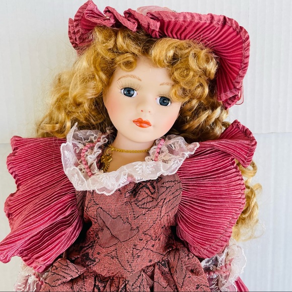 Cathay Collection Antique Porcelain Doll in Box Brand New with Stand 15” - Picture 5 of 13